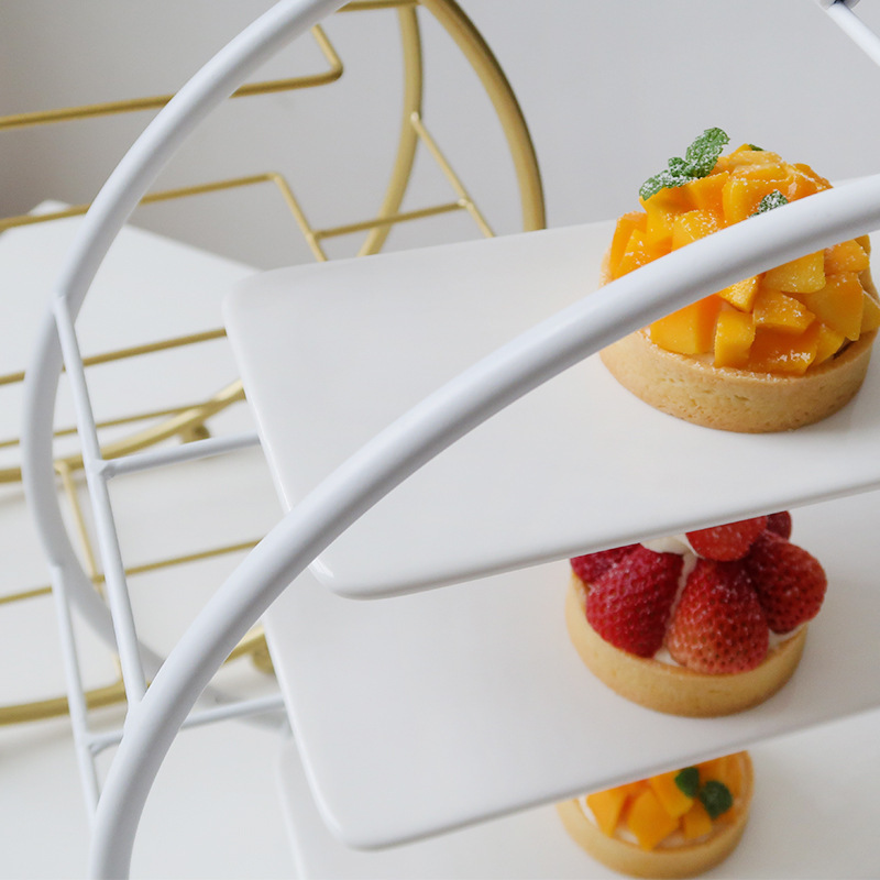 Transfronterizo venta caliente Amazon temu tres capas estantes de exhibición redondos bandeja de pastel estante de pastel diseño de cumpleaños