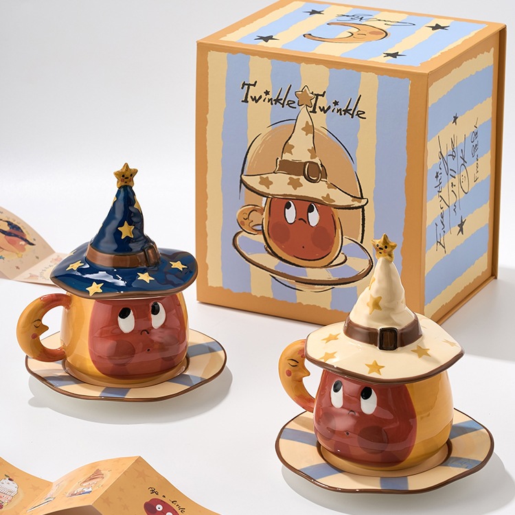 新款日用高品质杯子圣诞礼物创意马克杯带盖陶瓷情侣水杯生日礼物