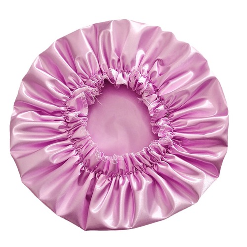 New Style Silk Women's Waterproof Double Layer Shower Cap Hair Care Super Soft Fabric Shower Dry Hair Oil Proof Cap