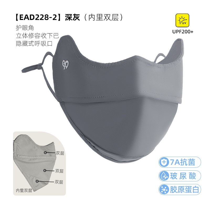 防晒口罩女夏季新款立体透气防紫外线户外遮阳护眼角冰丝防晒面罩|undefined