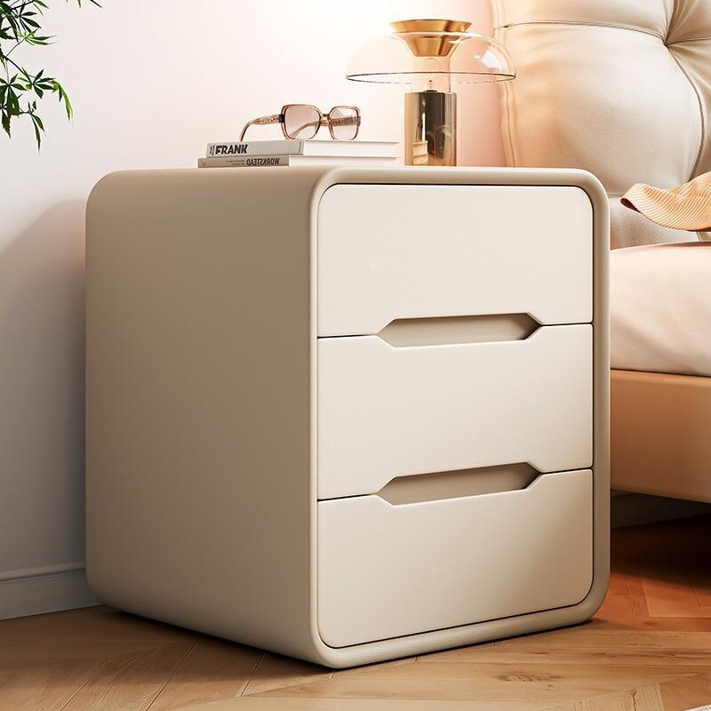 Bedside Table Home Bedroom 2025 New Style Accessible Luxury High-End Modern Simple Style Bedside Cabinet Storage Storage Cabinet
