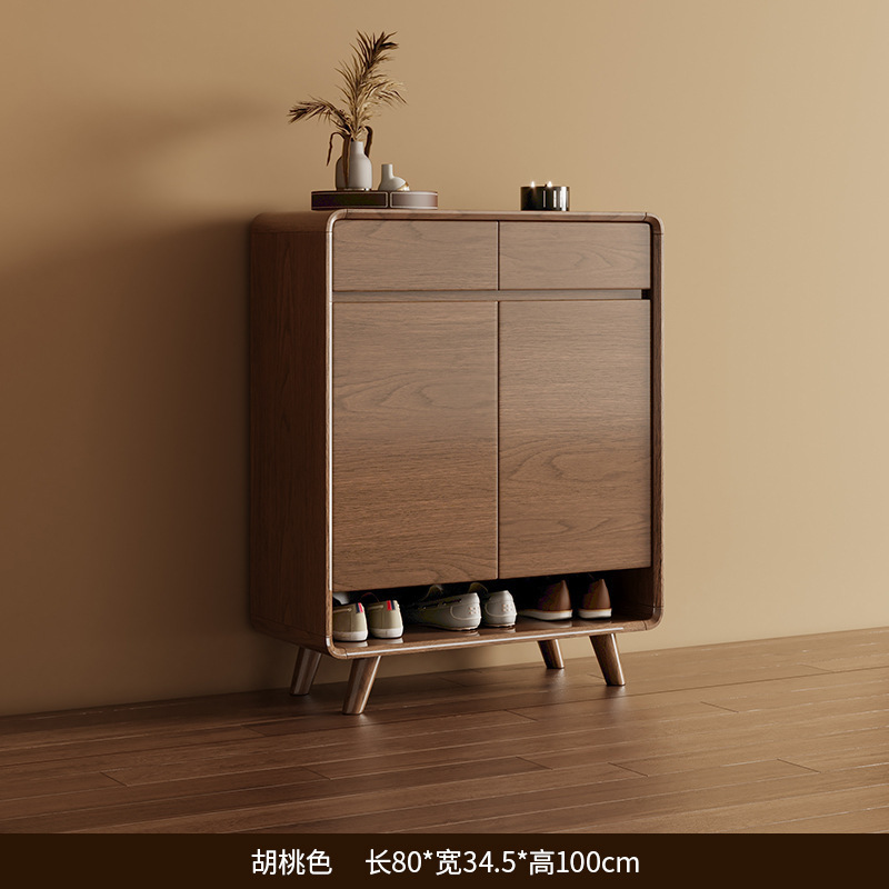 实木入门鞋柜家用门口楼道外电梯入户进门一体靠墙2025新款玄关柜|undefined