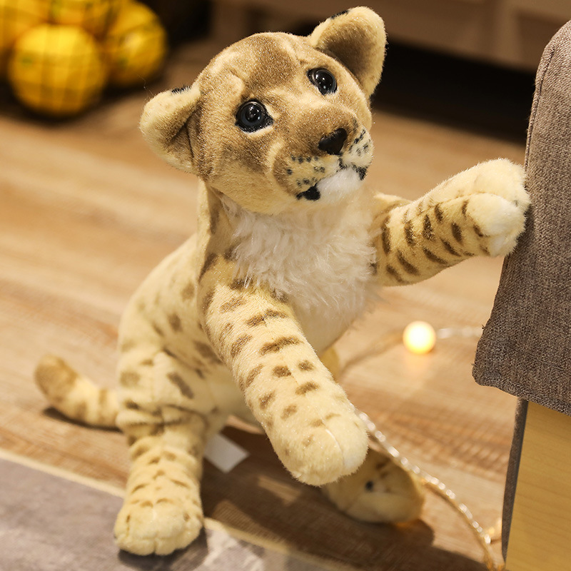 Simulated Lion, Tiger, and Leopard Plush Toys, Lion King Stuffed Dolls, Pillow Leopard, Cross-Border Wholesale Tiger
