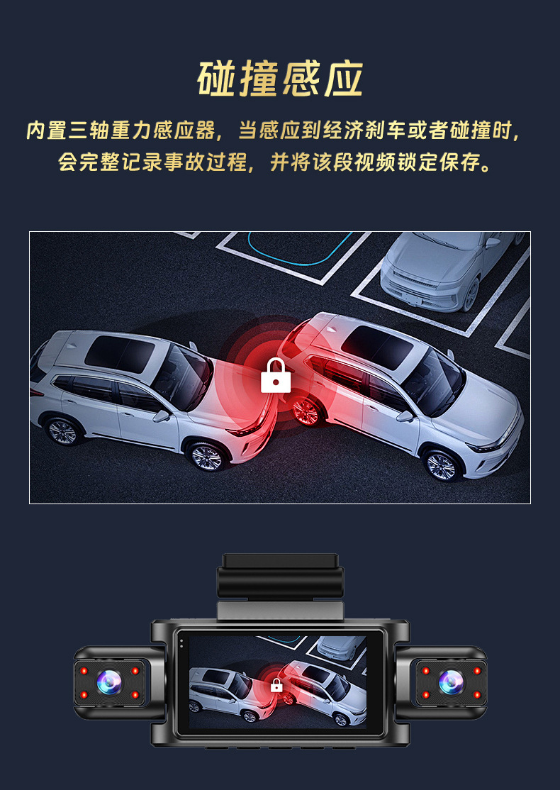 Cross-Border New Model Four-Lens 4-Channel Dash Cam 1080P High-Definition Night Vision Wifi Mobile Phone Connectivity Car Dvr