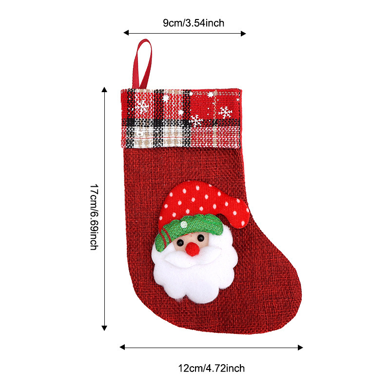 新しいクリスマスソックスクリスマス装飾用品クリスマスツリー装飾ペンダントサンタクロースギフトバッグ小さな靴下|undefined