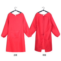 長袖外套大人女時尚家用廚房圍裙工作服春秋方穿衣可定製logo罩衣