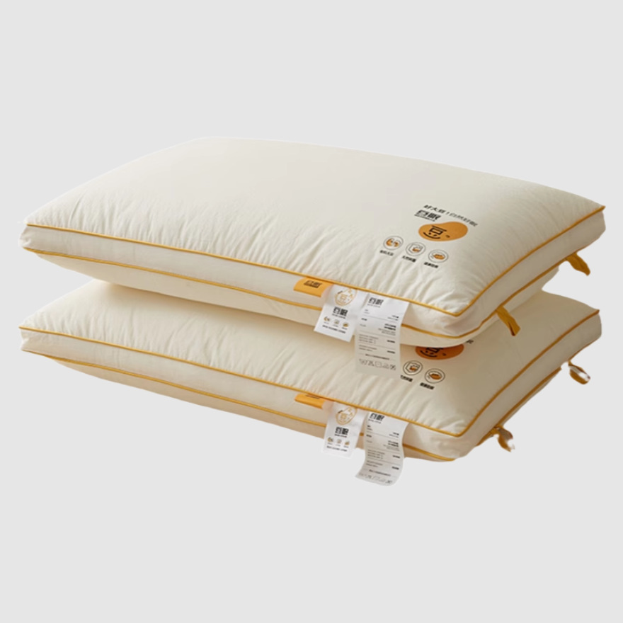 Almohada de fibra de soja de algodón, núcleo de almohada, un par de protectores cervicales para ayudar a dormir, dormitorio de estudiantes, sin colapsar, hombre entero