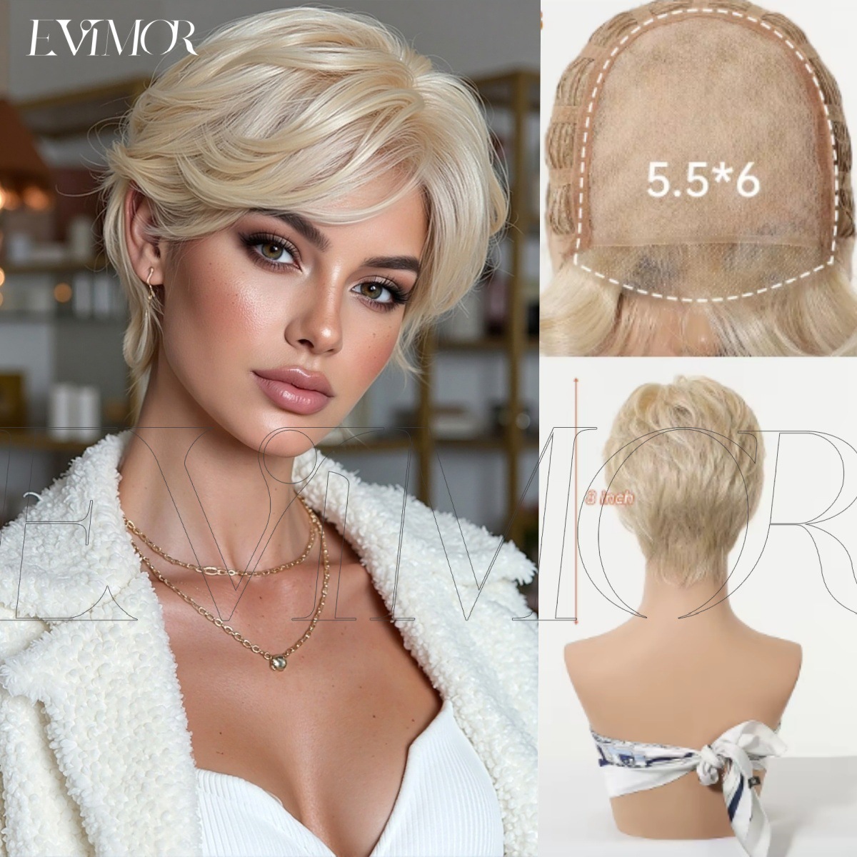 Importación de seda MONO peluca natural realista transpirable oro ultra corto pelucas europeas y americanas pelucas de cabello para mujeres pelucas