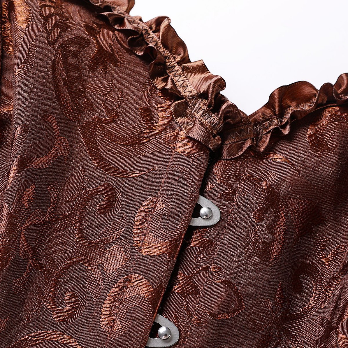 Europa y los Estados Unidos corto encaje marrón botón delantero de encaje de pecho de hueso de pescado corsé plástico Amazon suministro transfronterizo