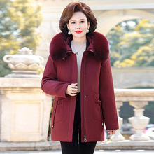 专柜中长款羽绒服女派克服冬新款活里活面中年妈妈装大码加厚外套