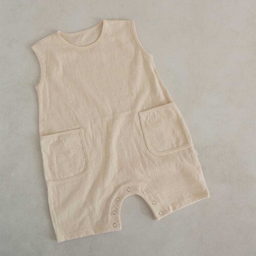 2024 new summer Korean style baby jumpsuit ins Nordic style solid color harem children's patch bag fart cover