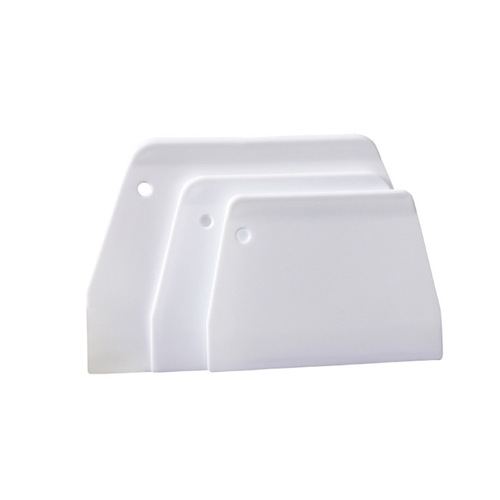 Baking tools cream cake scraper white large, medium and small trapezoidal food grade plastic dough scraper