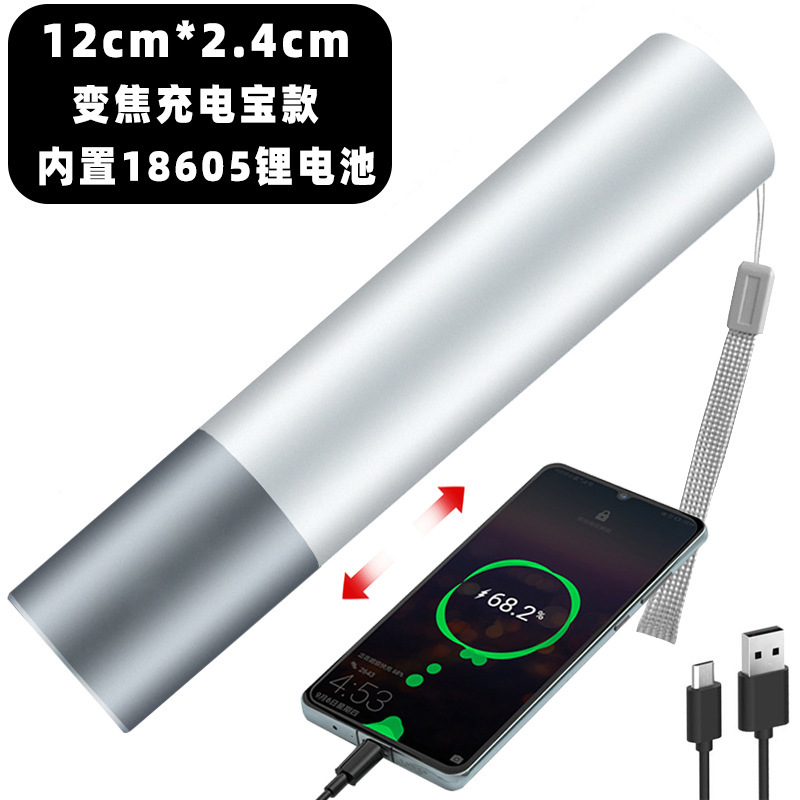 LED mini flashlight gift wholesale built-in lithium battery rechargeable portable USB strong light long-range flashlight manufacturer