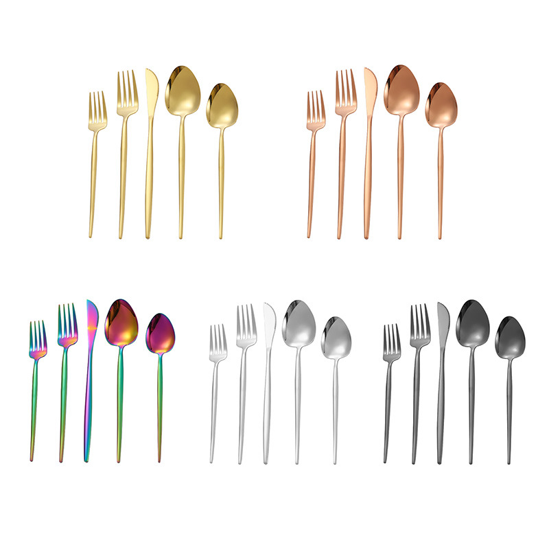 Simple ins estilo 304 vajilla de acero inoxidable cuchara de café occidental comida cuchillo tenedor cuchara espejo cuchillo tenedor venta al por mayor vajilla traje