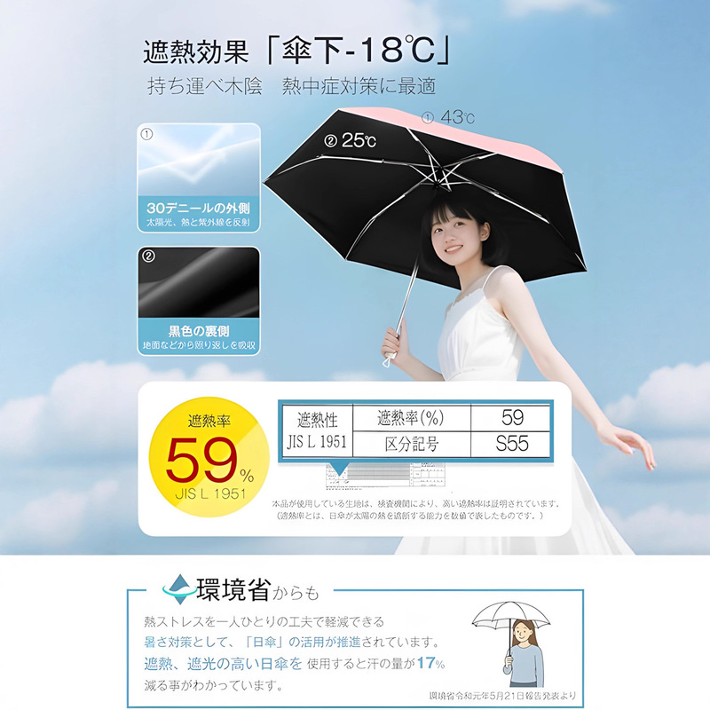跨境专供折叠晴雨两用伞太阳伞男女极简防晒防紫外线黑胶遮阳伞|undefined