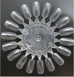 Herramientas de uñas transfronterizas 50 piezas de esmalte de uñas muestra de pegamento de esmalte de uñas, tarjeta de color trapezoidal puntiaguda de cabeza plana, pieza de práctica de uñas