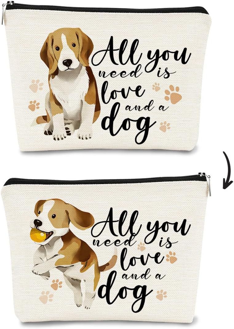 Bolso cosmético estampado de doble cara de perro lindo estilo explosivo transfronterizo de Amazon, bolso multifuncional con cremallera para mujer