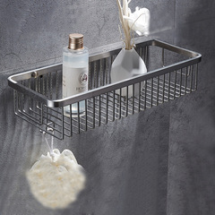 304 Stainless Steel Brushed Square Blue Bathroom Toilet Basket Storage Rack Wall Mount Bathroom Shelf