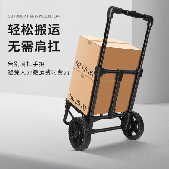 Support custom outdoor camping mobile power folding cart load-bearing upgrade battery trailer detachable big wheel
