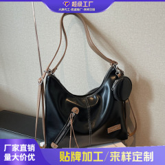 跨境复古通勤托特包女大容量2025新款单肩包多功能休闲双肩包背包