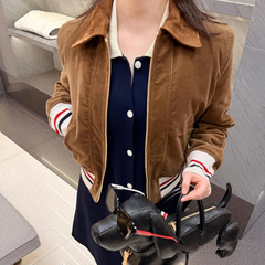 高版本【深圳南油】TB灯芯绒棉服外套拼接麂皮绒领子设计减龄百搭
