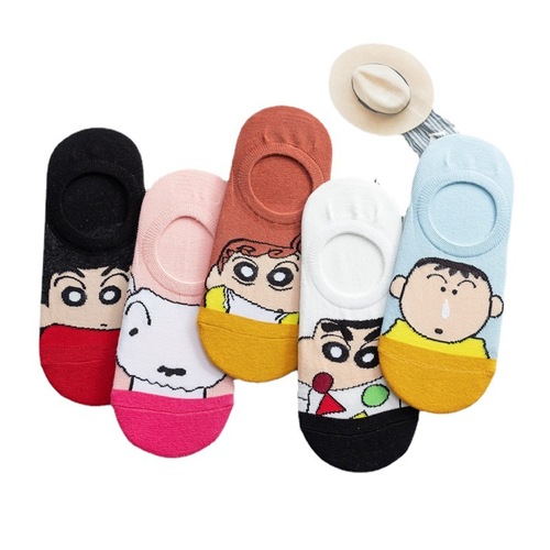 Summer thin silicone anti-fall socks Japanese cartoon women's boat socks Couple shallow socks invisible socks student socks