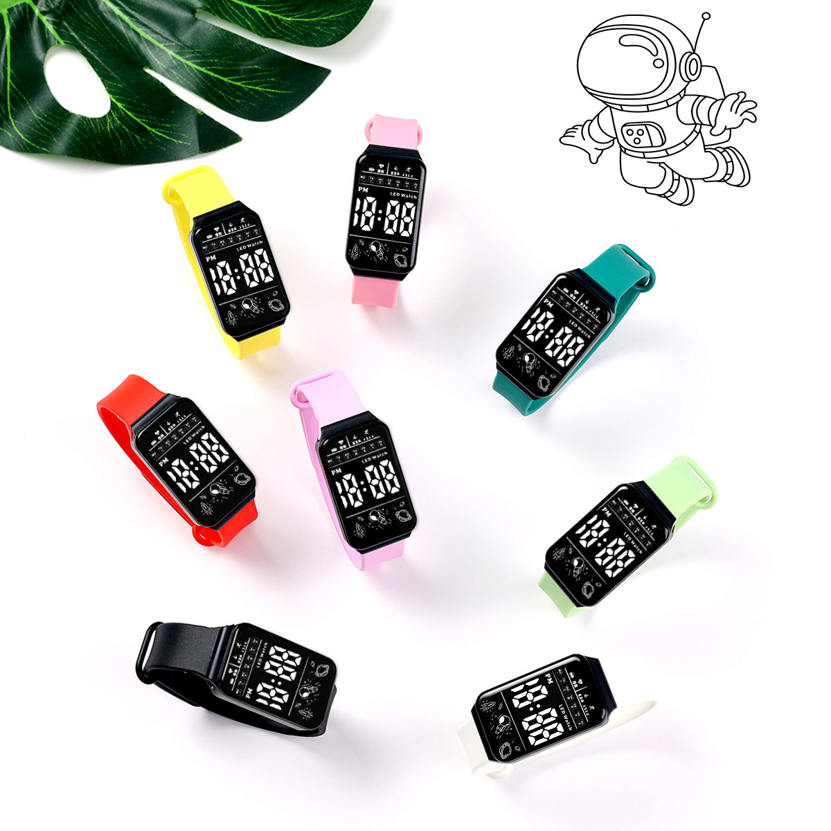 Cross-Border New Student Party Astronaut Luminous Outdoor Electronic Watch Sports Electronic Watch Men's Universal Sports Watch