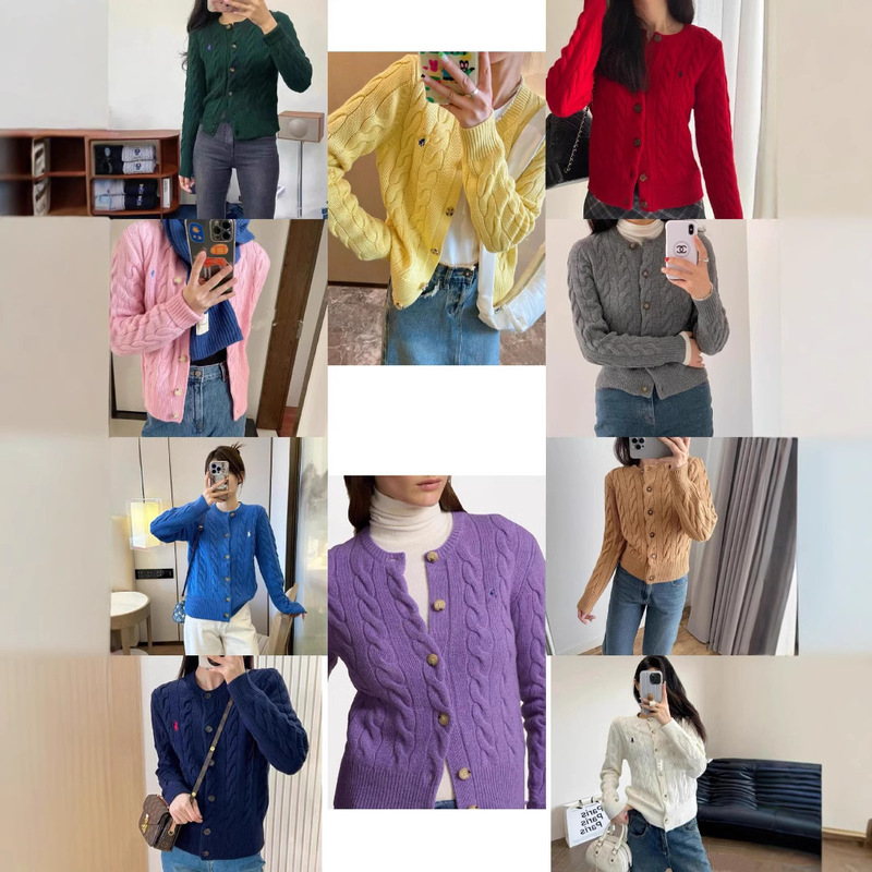 Pony ~ autumn and winter classic twisted twist wool cashmere thick all-match knitted sweater cardigan