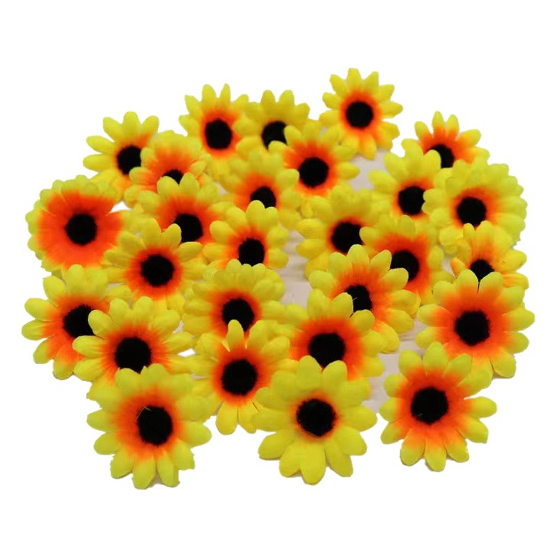 Factory direct 2.5-13.5cm sunflower flower head handmade sunflower flower wreath wedding decoration materials wholesale