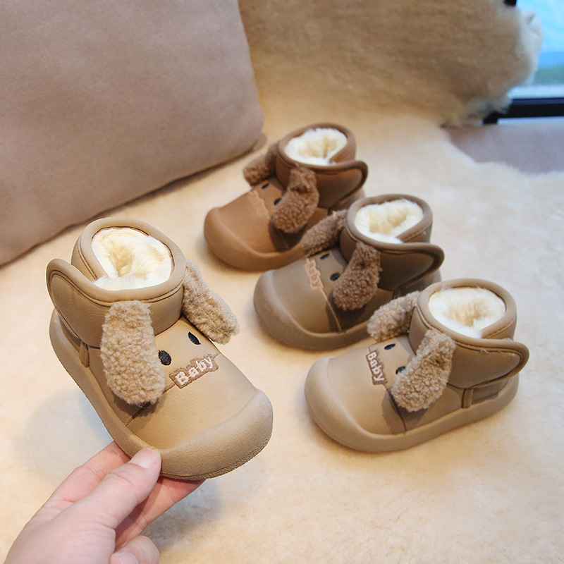 Baby Snow Boots Winter Fleece-Lined Warm Kidsren's Short Boots Cotton Shoes Girls Baby Shoes Soft Sole Toddler Shoes Boys