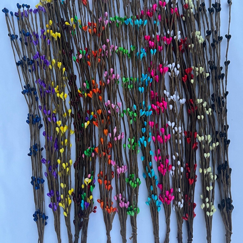 Multi-Colored 8 Pairs of Plaster Fruit 40cm Artificial Vine Red Bean Artificial Branch Wreath Weaving Materials Manufacturer