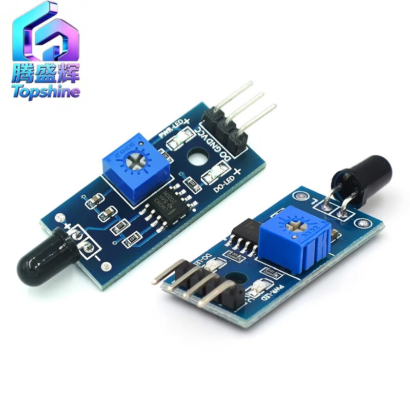 Blue Board Flame Sensor Module, Fire Source Detection Module, Infrared Receiver Module, 3-Wire System, 4-Wire System
