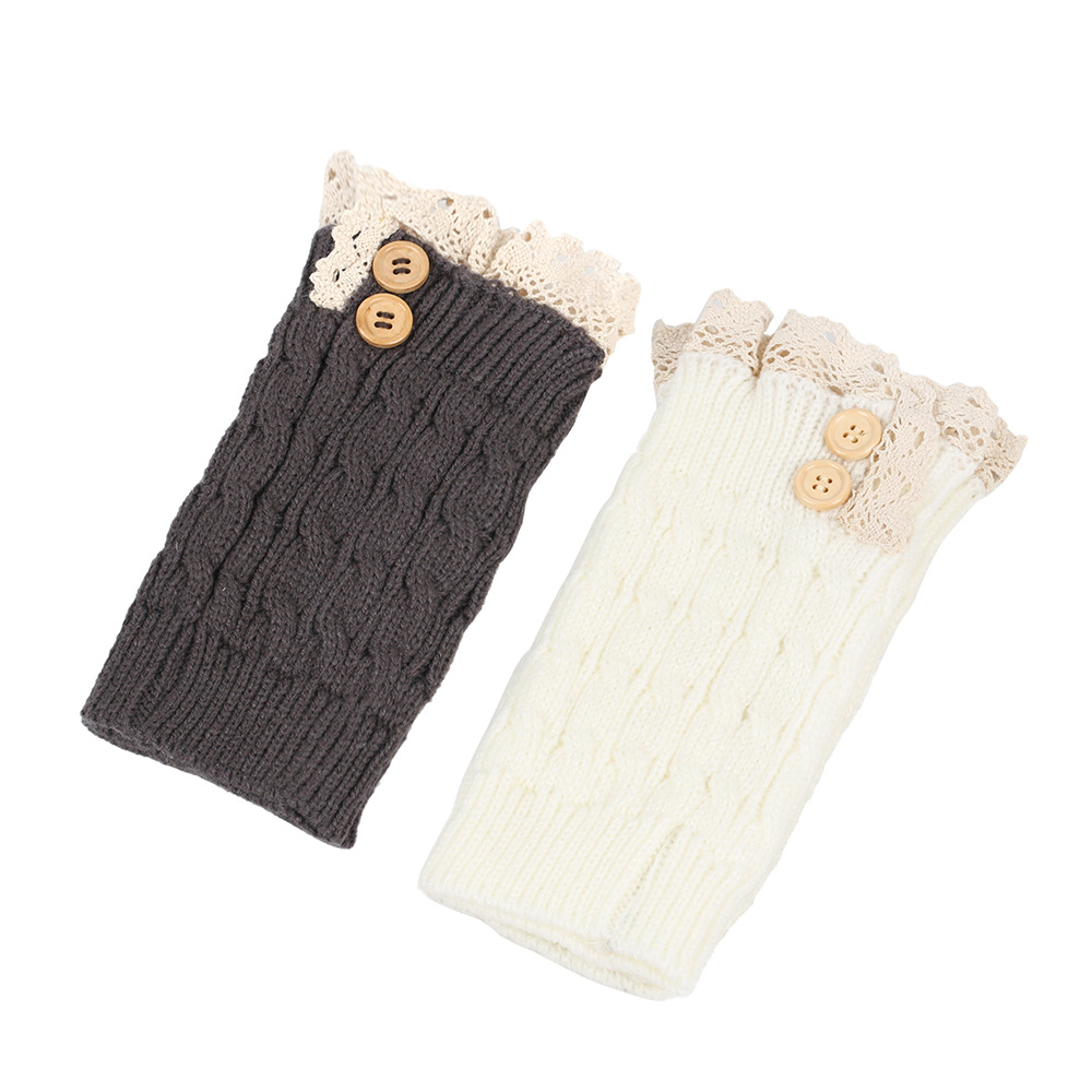 80g Weight sock cover Classification sock cover Lingerie Type Polyacrylonitrile Fiber Fabric Type A Pair Quantity Daily Occasion Warm, Breathable Function Color Block, Lace Pattern Winter, Spring, Autumn Season Women's Gender Jacquard Design Casual, Sweet Style Japanese Loose Button Foot Sock Lace Short Booties New Knitted Fashion Short Boots Sets Wool Leg Warmers 6