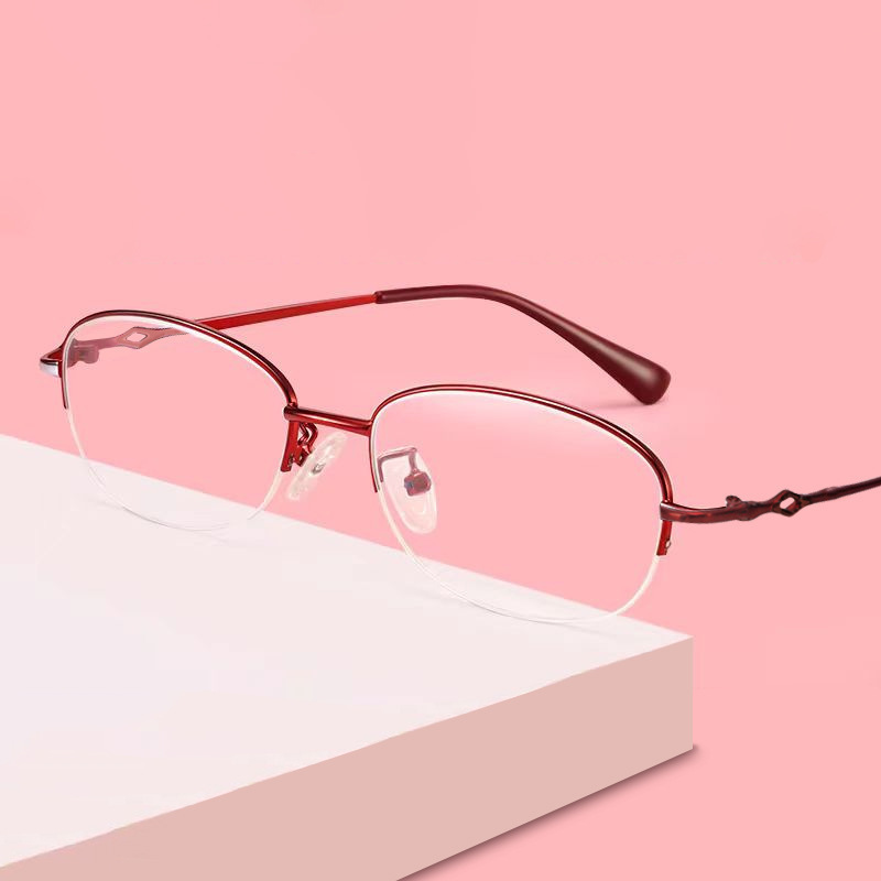 Arte y literatura de medio marco anti-luz azul gafas de edad 50 a 60 años de edad muestran temperamento joven de alta calidad gafas de protección de ojos de edad media y vieja