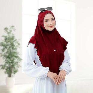 Xqy500358 Middle East Hot Selling Women's Headscarf Pure Color Pullover Headscarf Hat