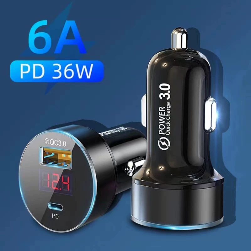 PD автомобильная зарядка одна зажигание, две цифры QC3.0 одиночный USB быстрая зарядка двойная быстрая зарядка автомобильная зарядка