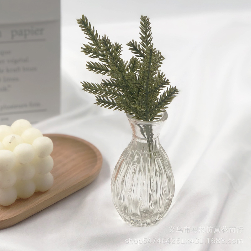 Amazon popular 17cm tridimensional 7-Tenedor Pino Rama planta de simulación transfronteriza Navidad aguja de pino rama guirnalda de Navidad Accesorios