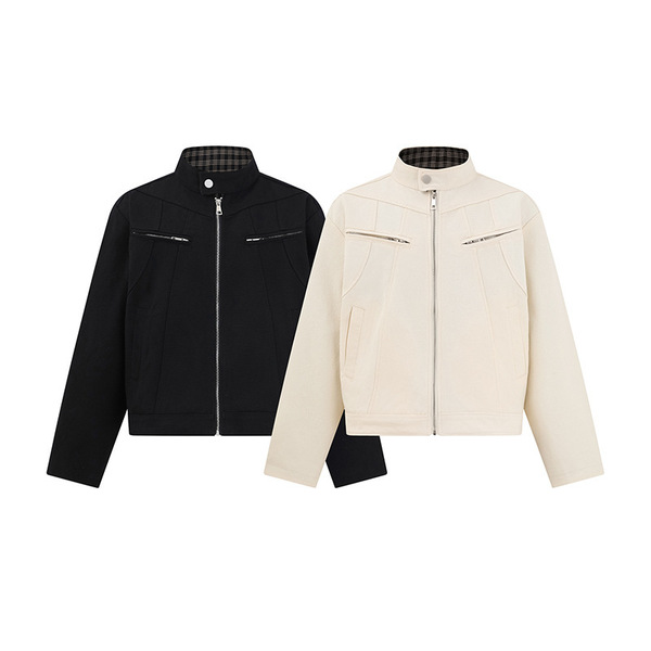 Autumn Japanese retro jacket with zipper