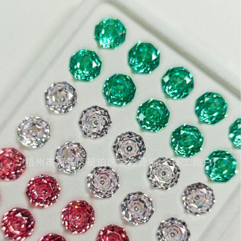 5A Millennium Rose Cut Plated Zirconia with Colorful Coating, Rose-Shaped Sparkling Stud Earrings, Loose Stone, Small Book-Shaped Crystal 5A Millennium Rose Cut Plated Zirconia with Colorful Coating, Rose-Shaped Sparkling Stud Earrings, Loose Stone, Small Book-Shaped Crystal