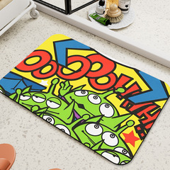 Three-eyed cartoon diatom mud soft cushion home bathroom toilet water-absorbent anti-slip foot mat entry door floor mat