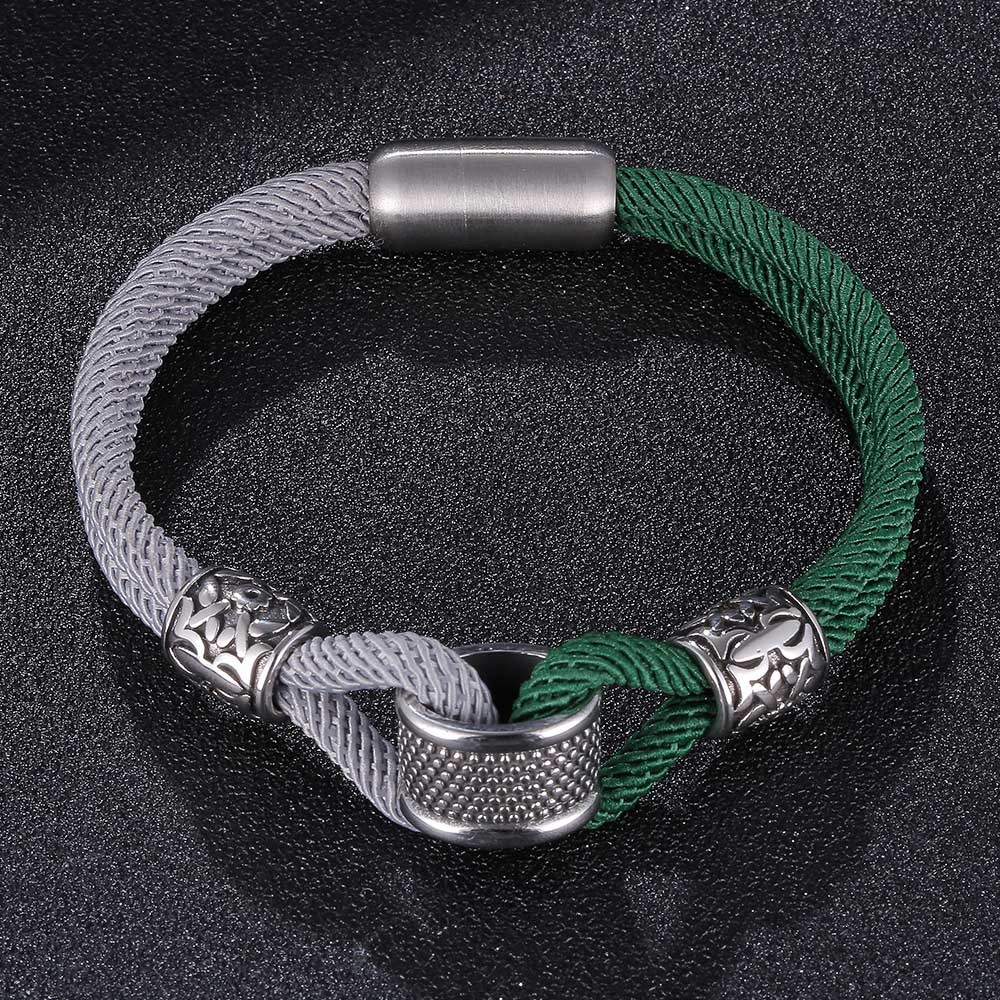 45g Weight 304 Stainless Steel Pendant Material Bracelets Classification Milan Rope Chain Material Cord String Chain Type Street Occasion 304 Stainless Steel, rope Material Color Block Pattern All Seasons Season Men's Gender Plating Design Streetwear Style Streetwear Color Block 304 Stainless Steel Rope Plating Men's Bracelets Men Cord & Leather Bracelets 11
