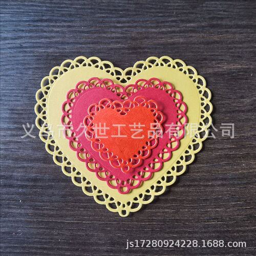 Heart-shaped 3pcs set cutting knife mold carbon steel etching knife mold embossing knife mold DIY handmade embossing knife mold