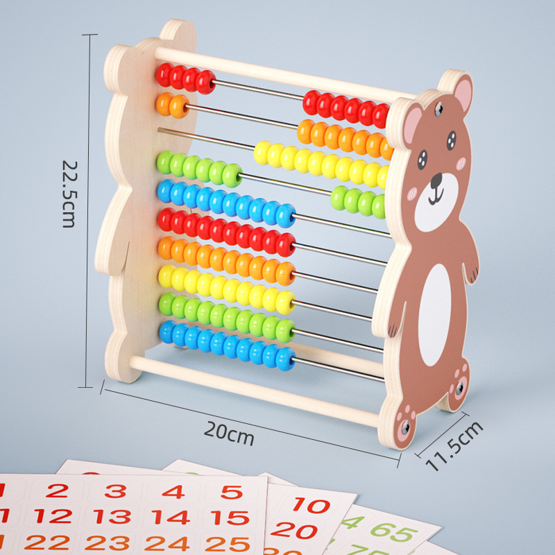 Niños de madera colorido digital de diez archivos de computación en rack aritmética Abacus niño iluminación juguetes de educación temprana al por mayor