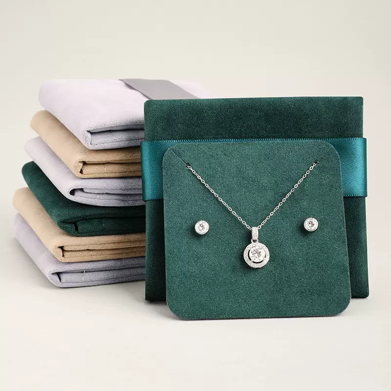 新款绒布首饰袋翻盖饰品包装袋按扣耳环项链珠宝收纳袋绒布袋