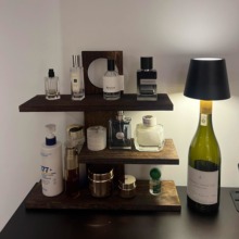 复古香水置物架梳妆台护肤品多层实木收纳整理架桌面化妆品展示架