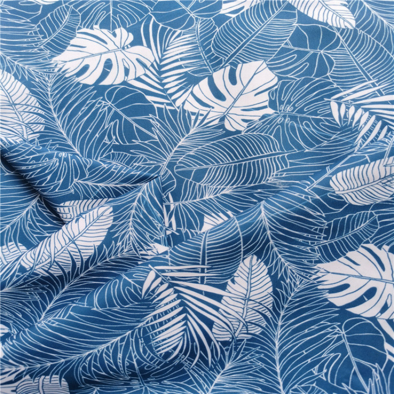 新品涤纱短纤超细旦印花衬衫裙子围巾袍子面料超细旦