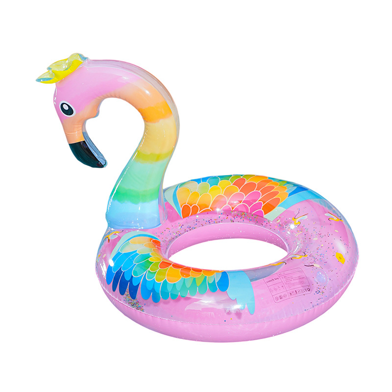 Inventario transfronterizo para aumentar el anillo de natación de flores flamencos con sequinilla, anillo de natación inflable para hombres y mujeres. image 10