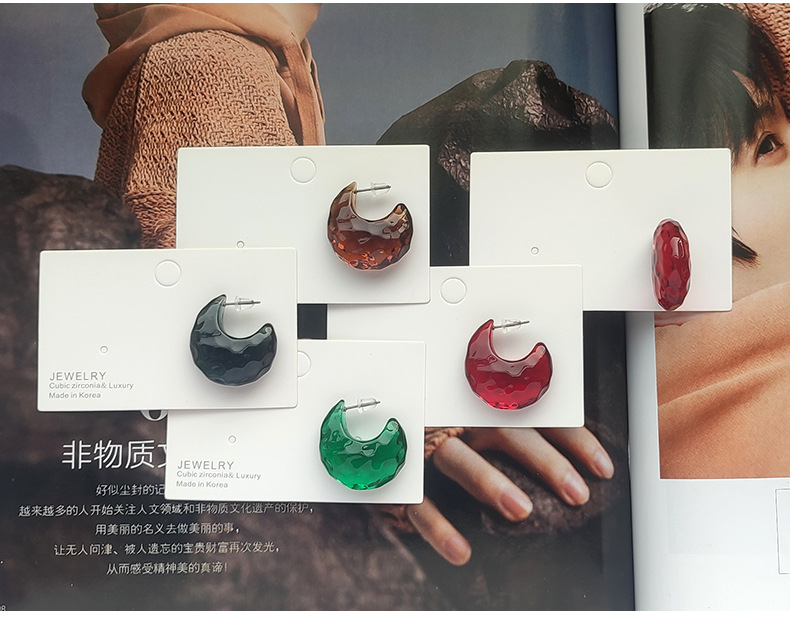Sweet Moon Resin Enamel Womenu0027S Ear Studs 1 Pair