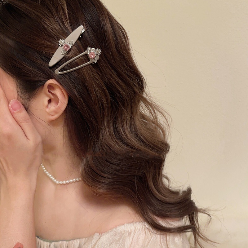 Cold Wind Queen Mother Rhinestone Planet Metal Hairpin Sweet Cool Spice Girl Simple All-match Hairpin Girly Side Clip