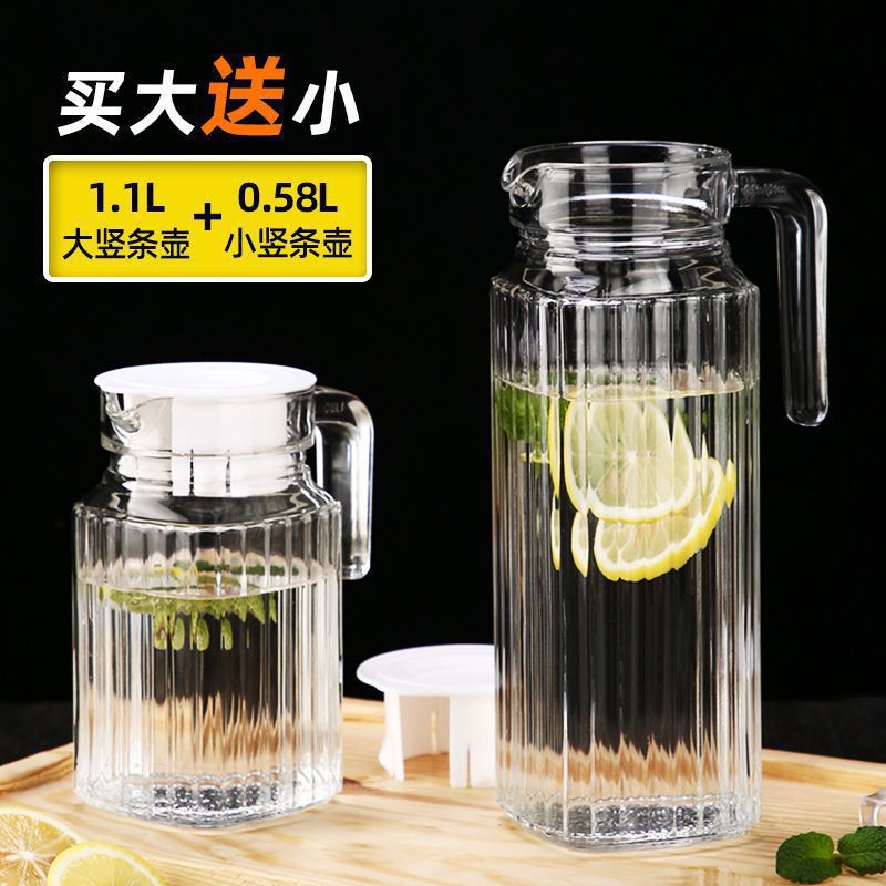 Gran capacidad gruesa de vidrio sin plomo hervidor de agua fría hervidor de bebida hervidor de agua fría hervidor de jugo de frutas botella de agua doméstica